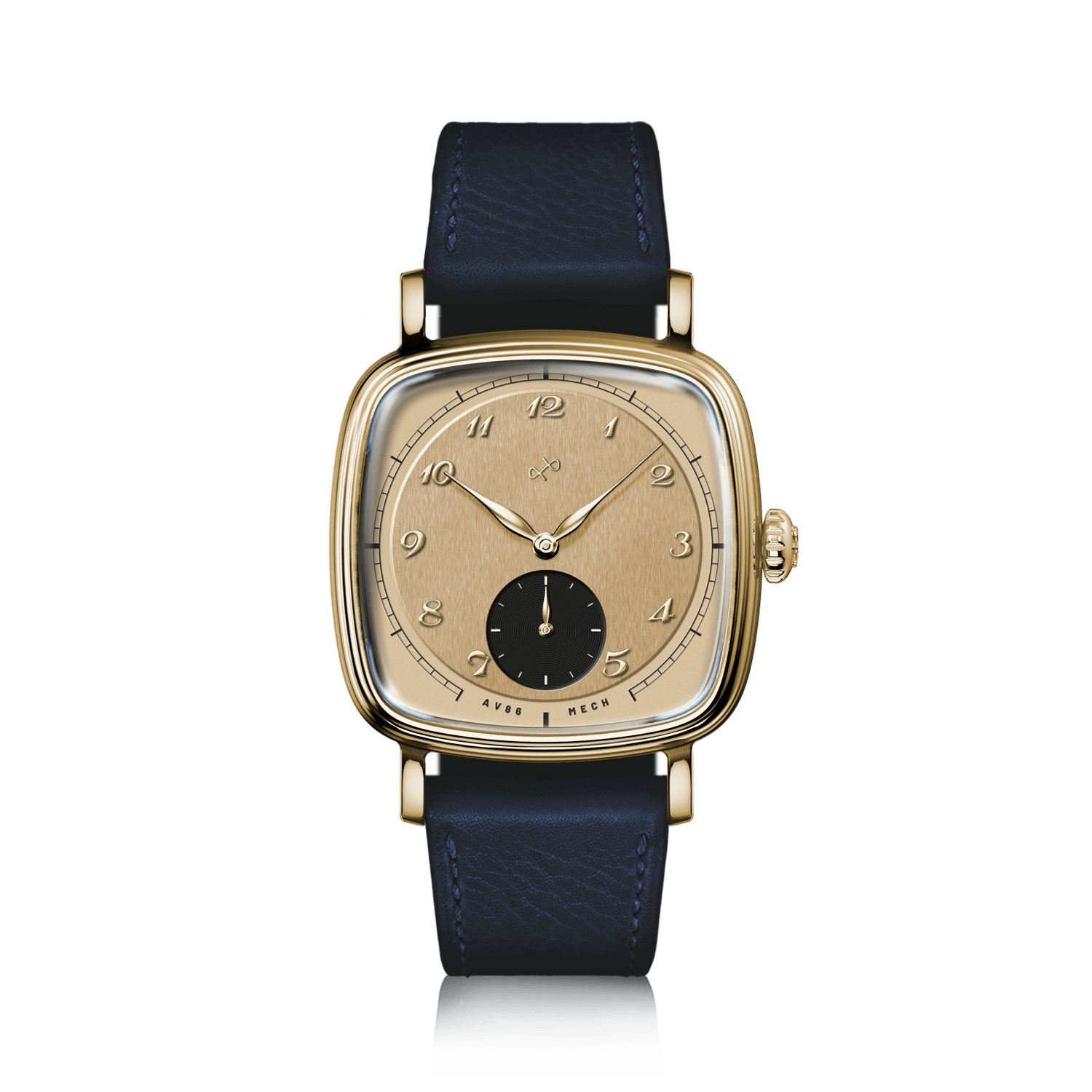 1954 Amalfi Mechanical by AV86, vintage-inspired dress watch with mechanical movement, sapphire crystal, and leather strap in Danish design.