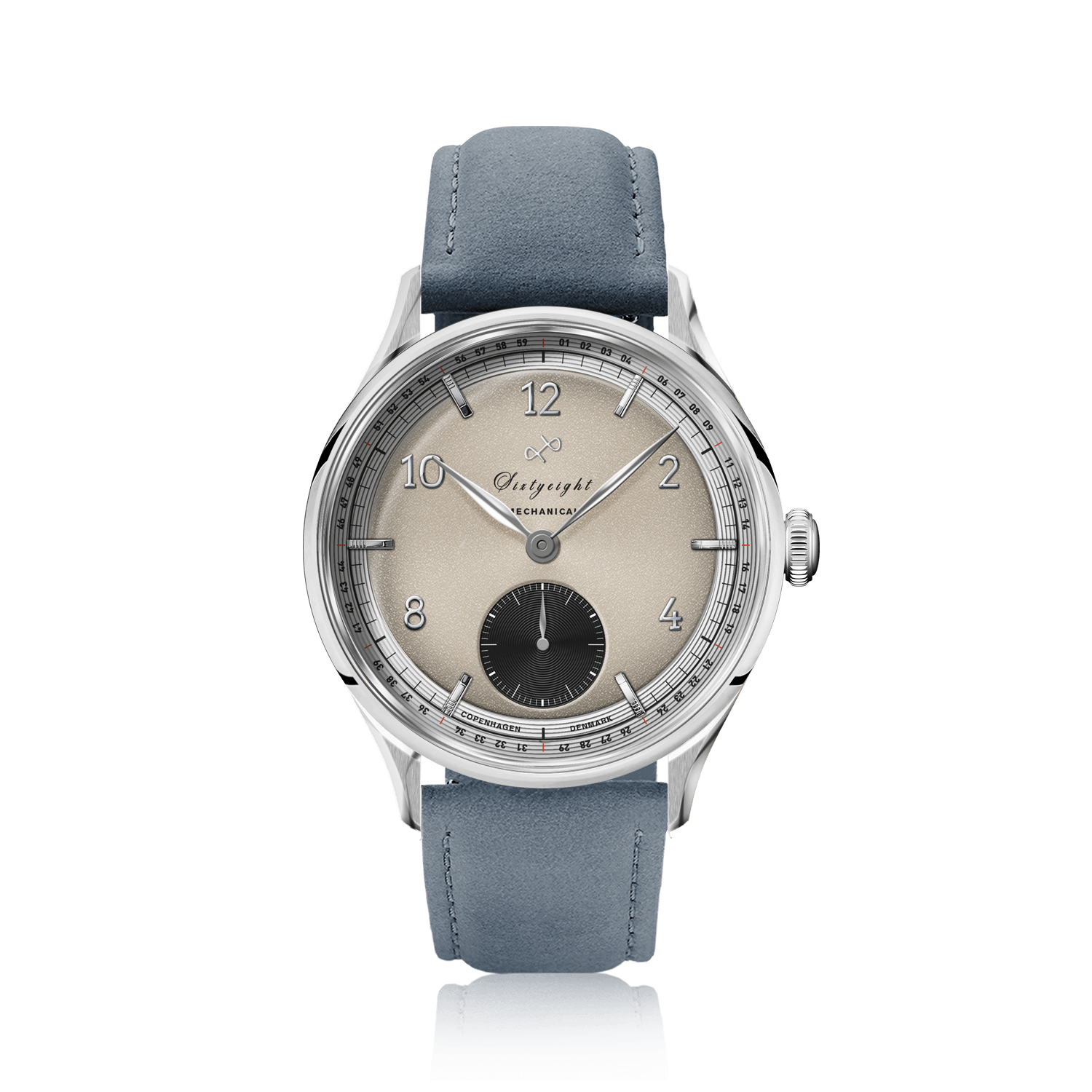 1968 Mechanical (Hand-Wound) by AV86 vintage-inspired dress watch with mechanical movement, sapphire crystal, and leather strap