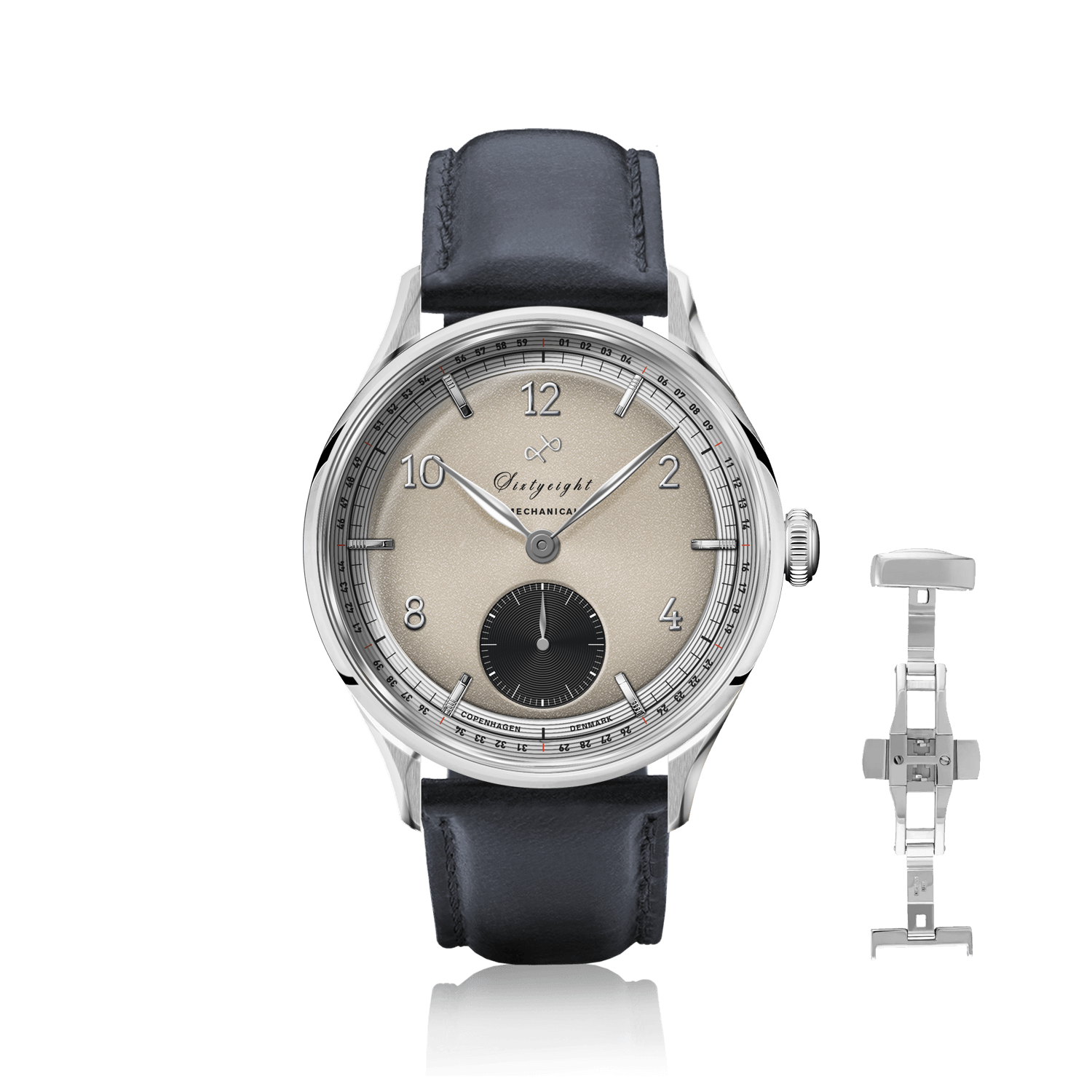 1968 Mechanical (Hand-Wound) by AV86 vintage-inspired dress watch with mechanical movement, sapphire crystal, and leather strap