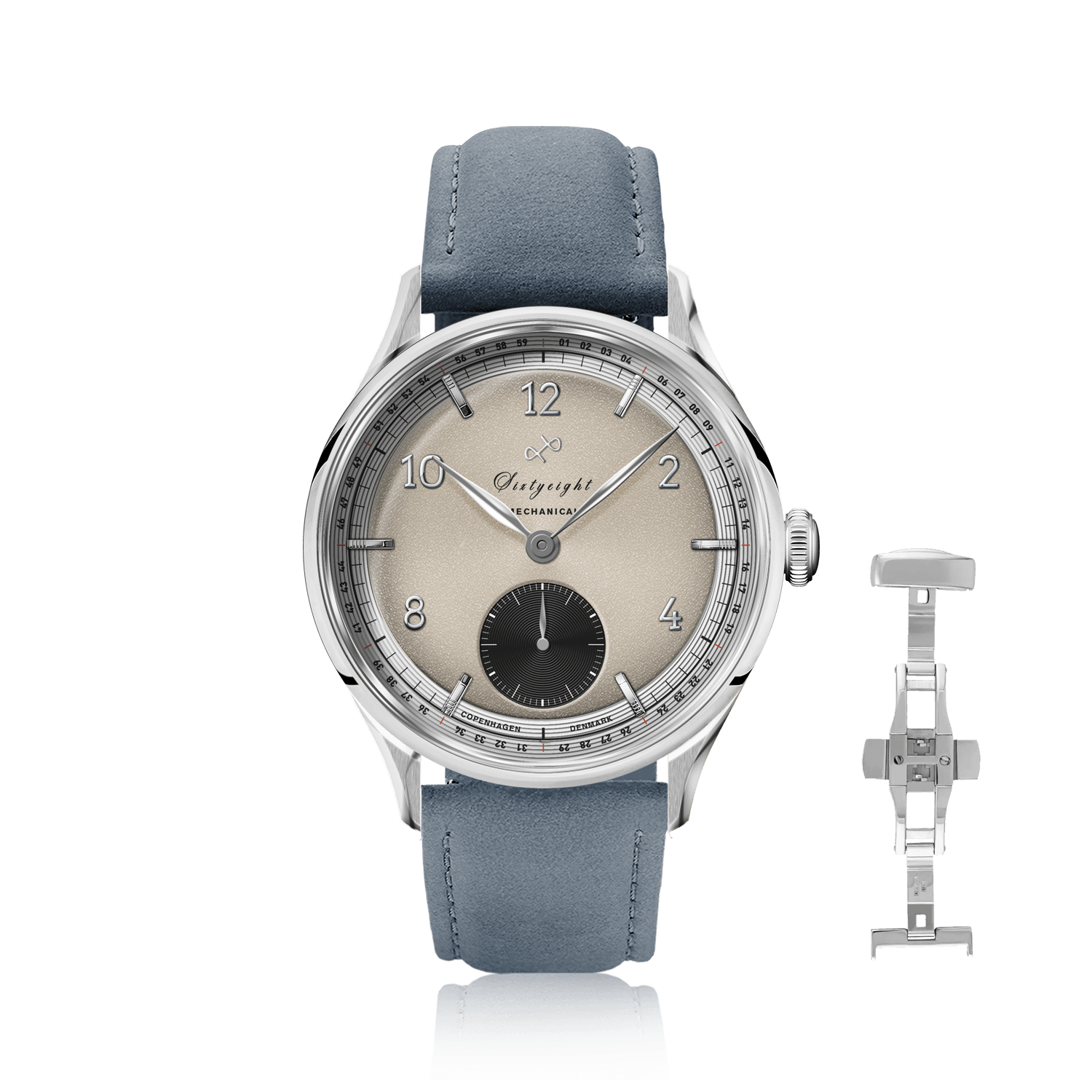 1968 Mechanical (Hand-Wound) by AV86 vintage-inspired dress watch with mechanical movement, sapphire crystal, and leather strap