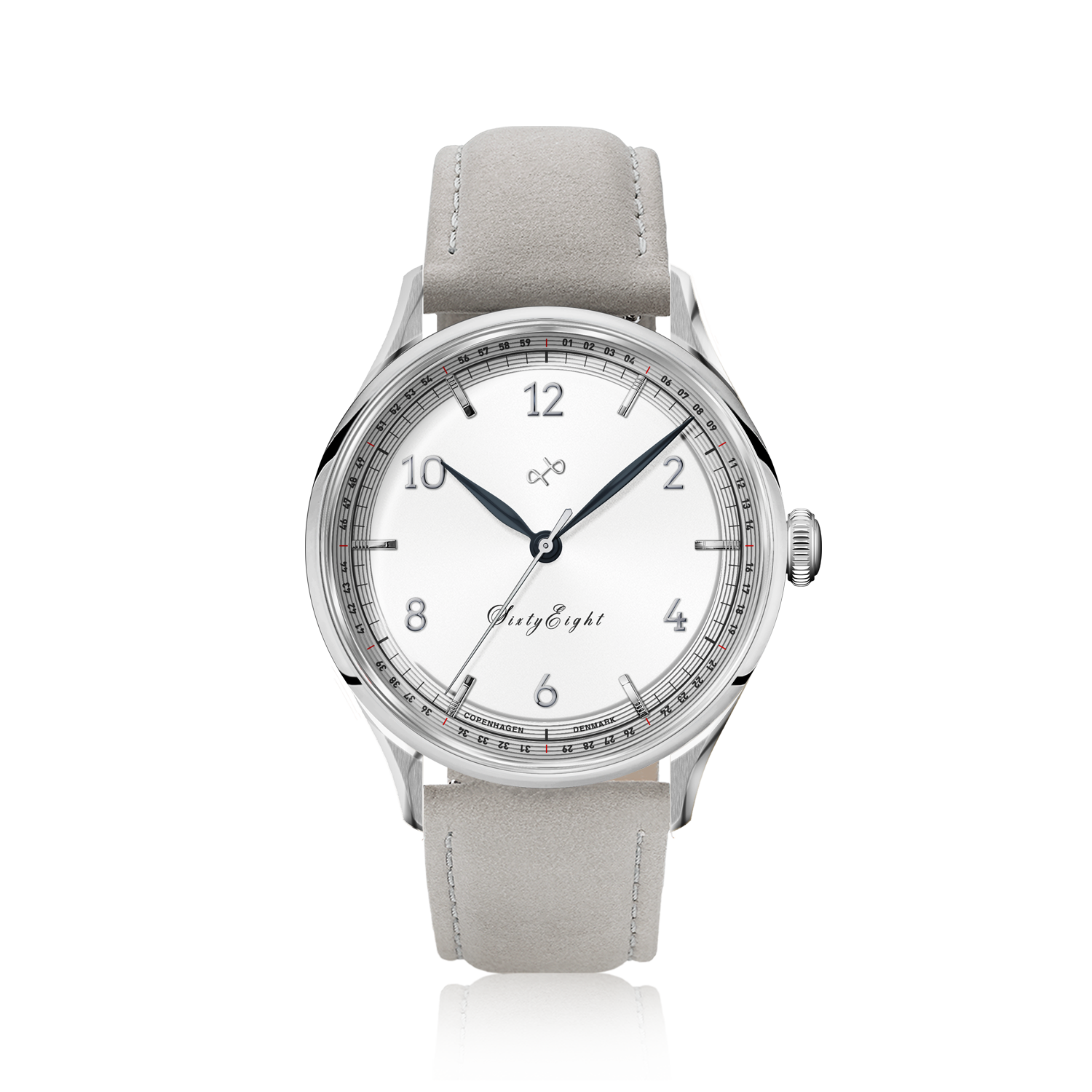 1968 Sixtyeight by AV86 vintage-inspired dress watch with sapphire crystal, delicate dial, and light leather strap