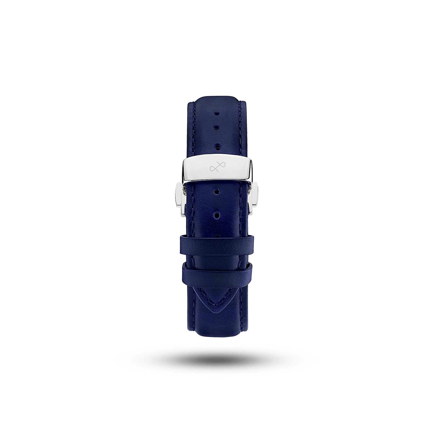 Butterfly Clasp - Dark Blue premium leather strap with butterfly clasp by AV86, Scandinavian minimalist design, 20mm width