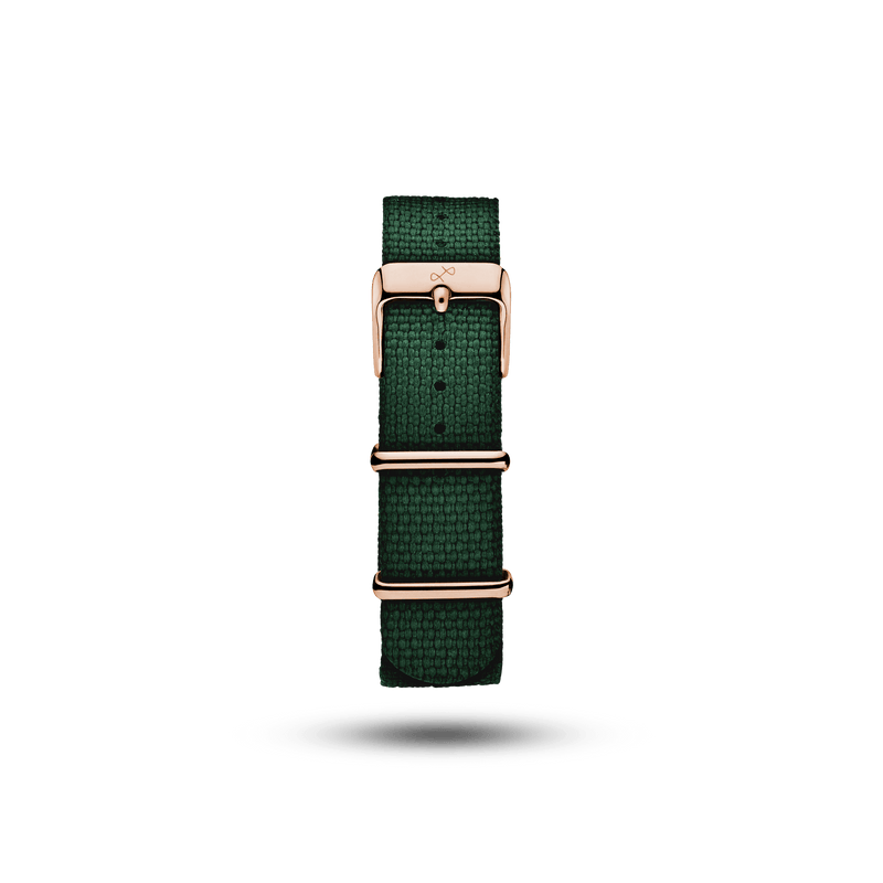 Nato - Green Honeycomb strap by AV86 made from 100% recycled plastic with durable rose gold buckle and hardware