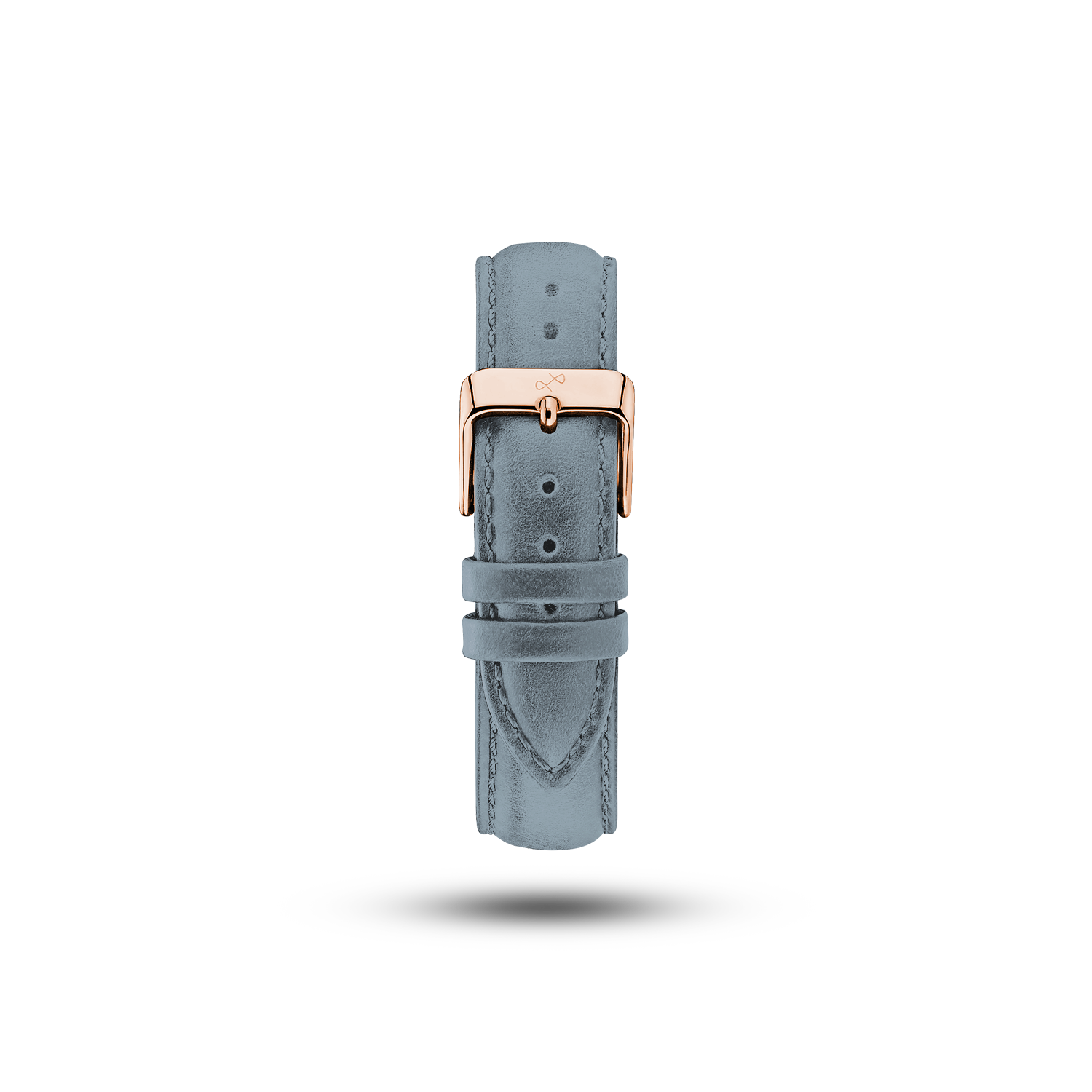 Suede - Blue watch strap with rose gold buckle by AV86, featuring Danish design and premium leather craftsmanship.