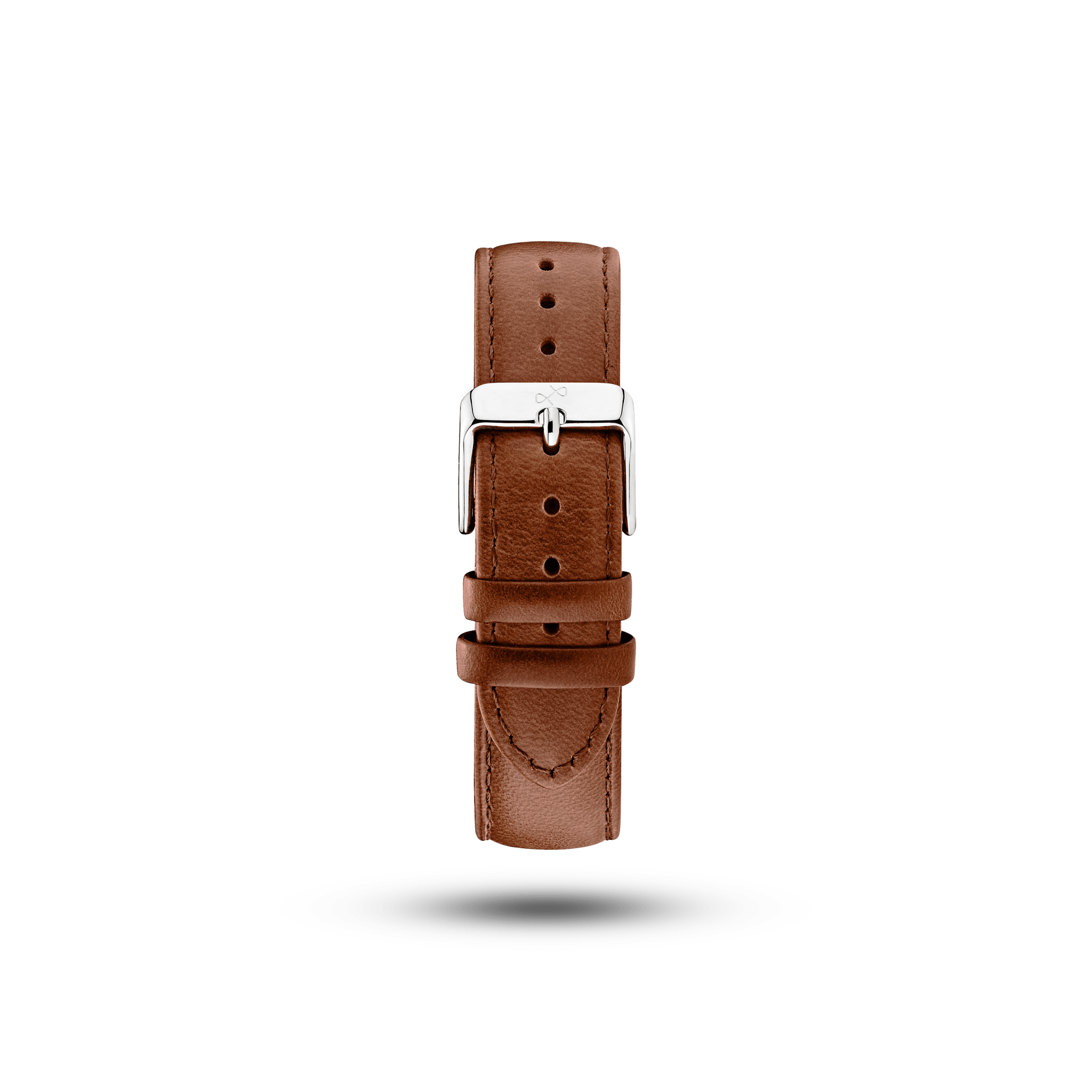 Leather - Brown strap by AV86 crafted from premium leather with engraved branding and polished pin buckle for luxury watches