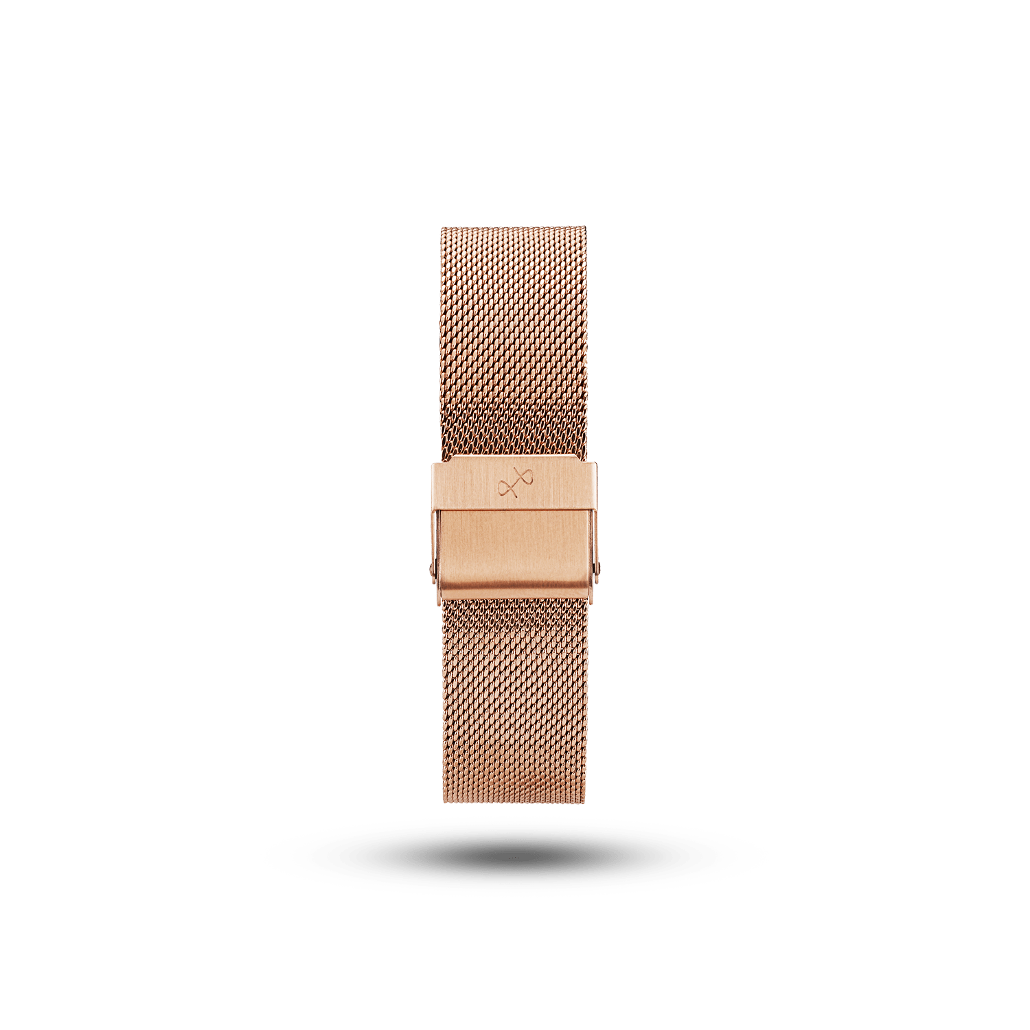 Mesh Band - Rose Gold by AV86 with fine woven stainless steel mesh, rose gold plating, and signature bow buckle detail