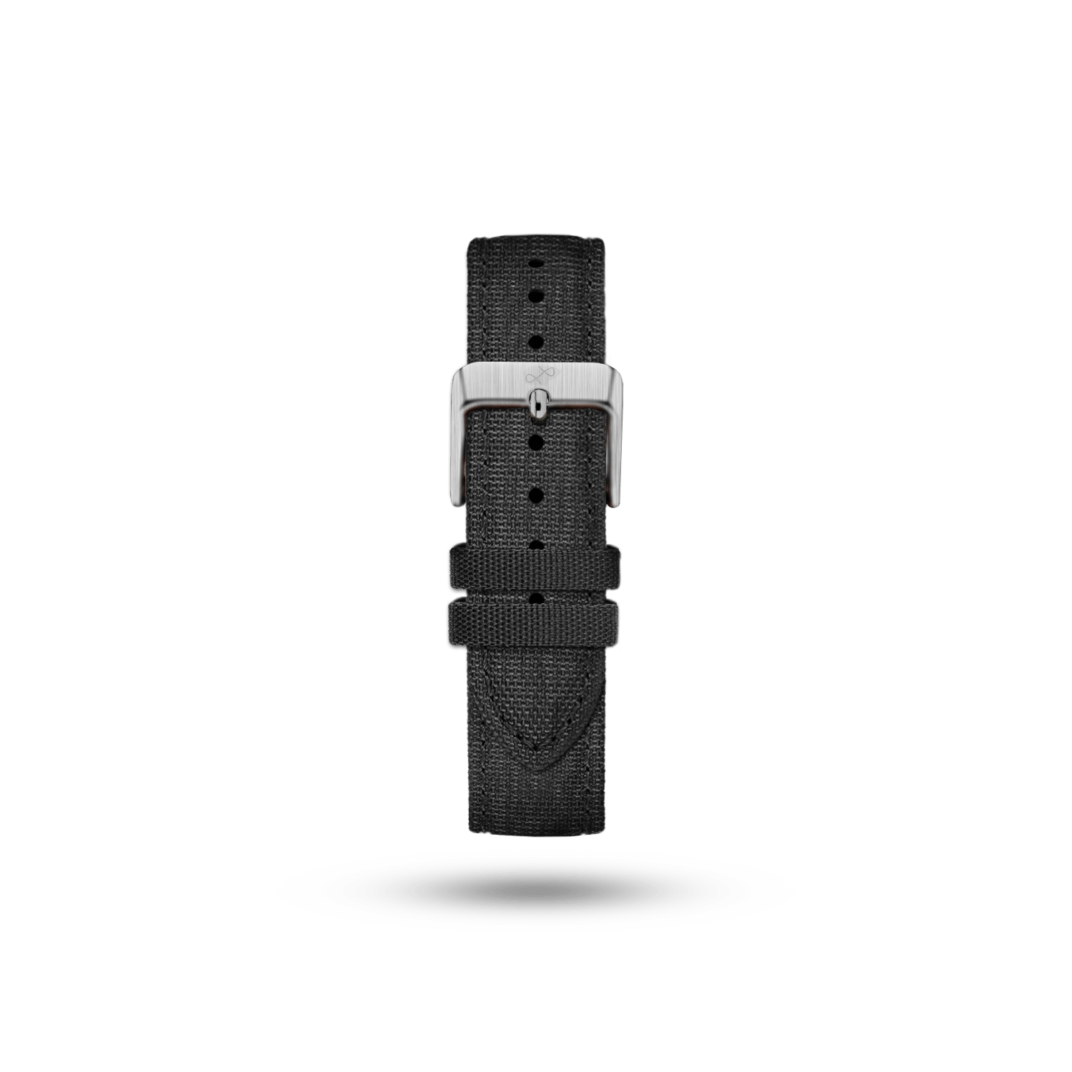 Cordura - Black strap by AV86 featuring durable textured nylon fabric and polished metal buckle for Scandinavian minimalism and lasting wear