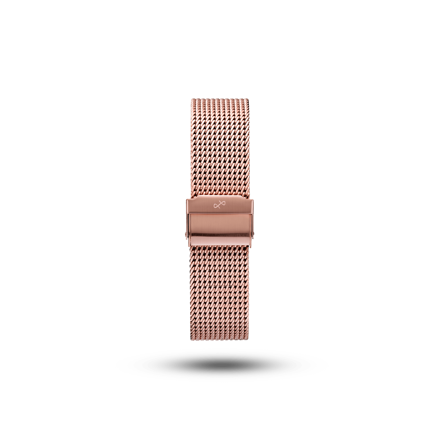 Heavy Mesh Band - Rose Gold two-piece interchangeable stainless steel strap with signature bow logo buckle by AV86