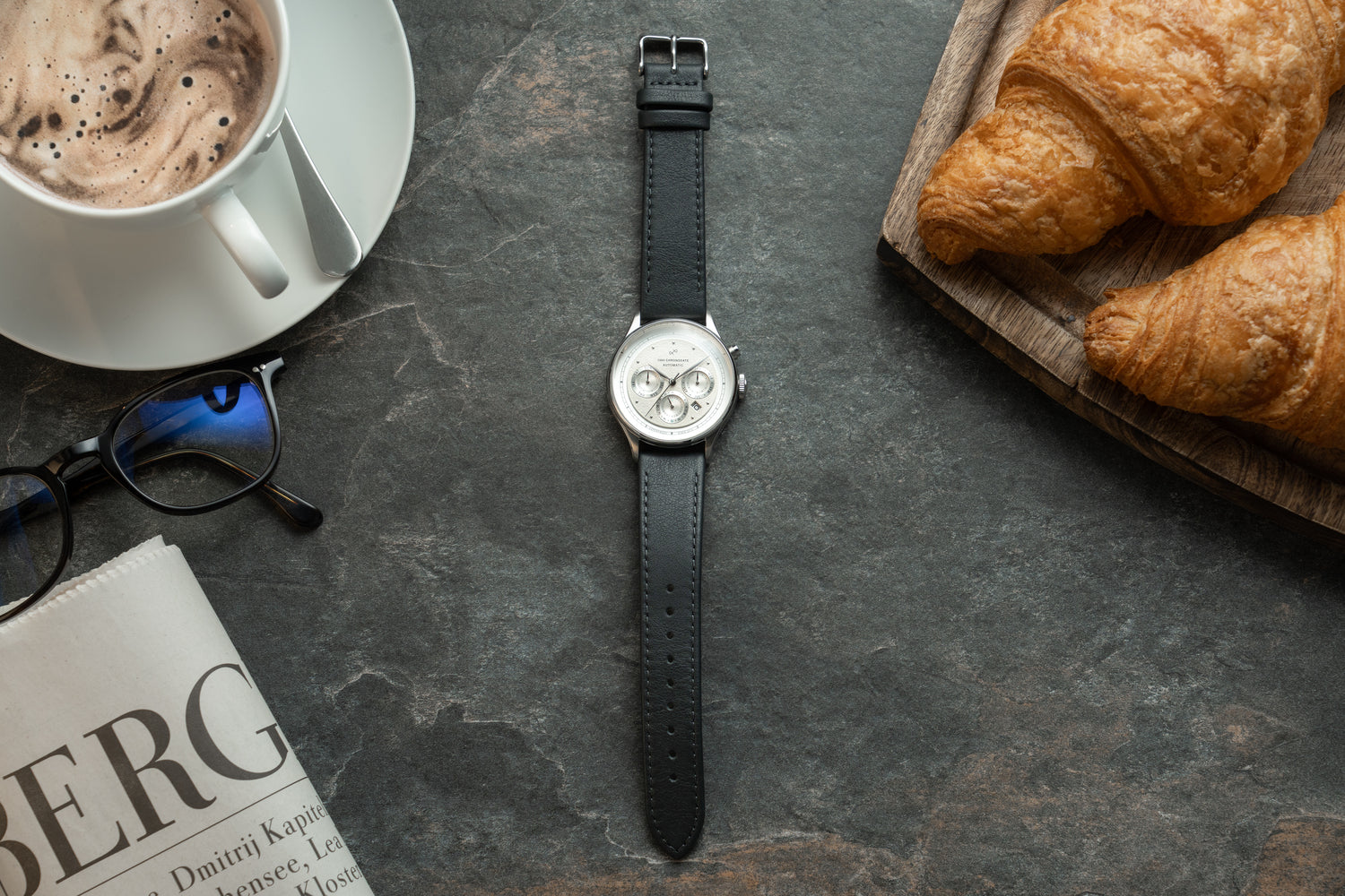 1564 Chronodate Automatic, Steel / White