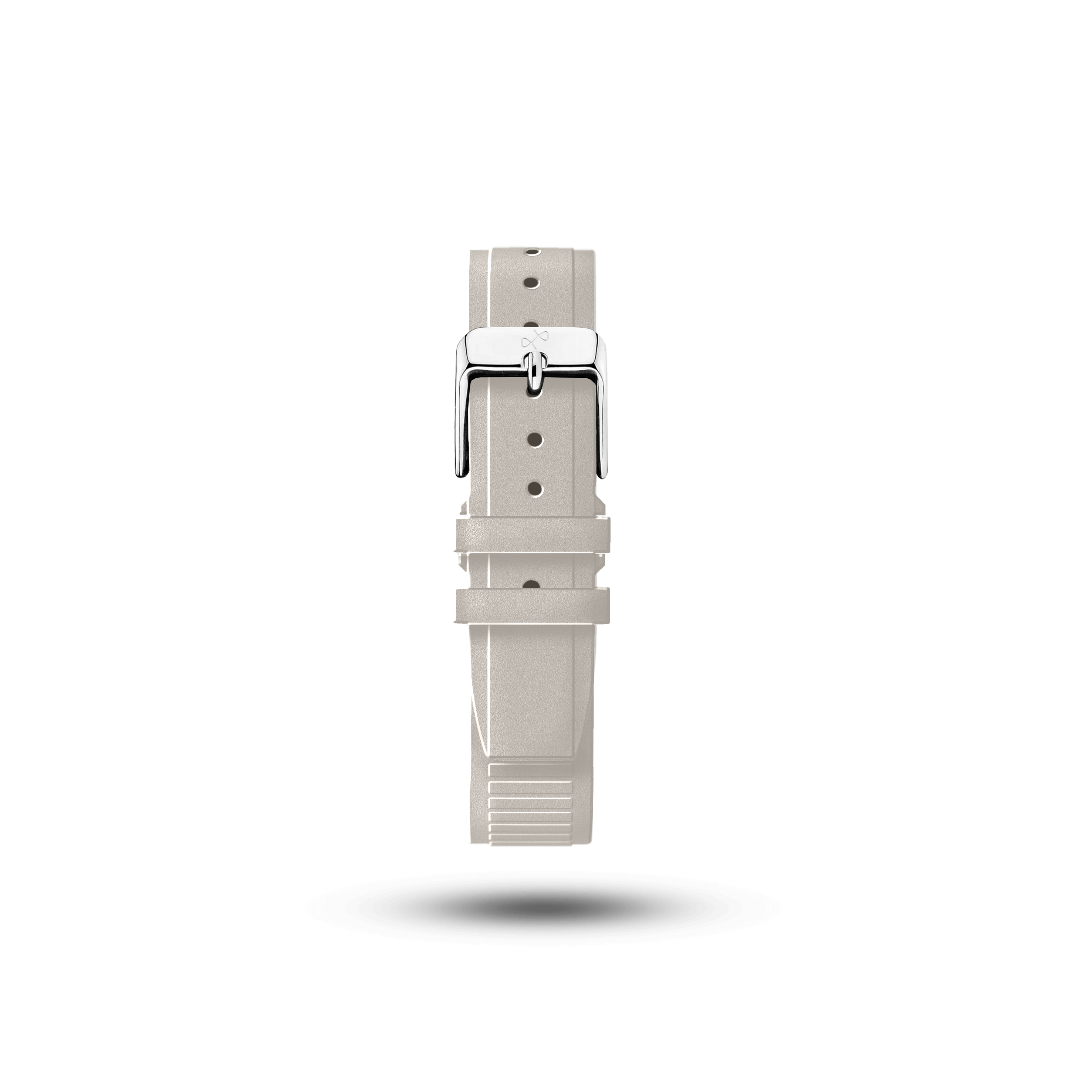 Rubber (integrated) - Warm Grey Rubber strap by AV86, 20mm durable luxury rubber with integrated design and polished buckle