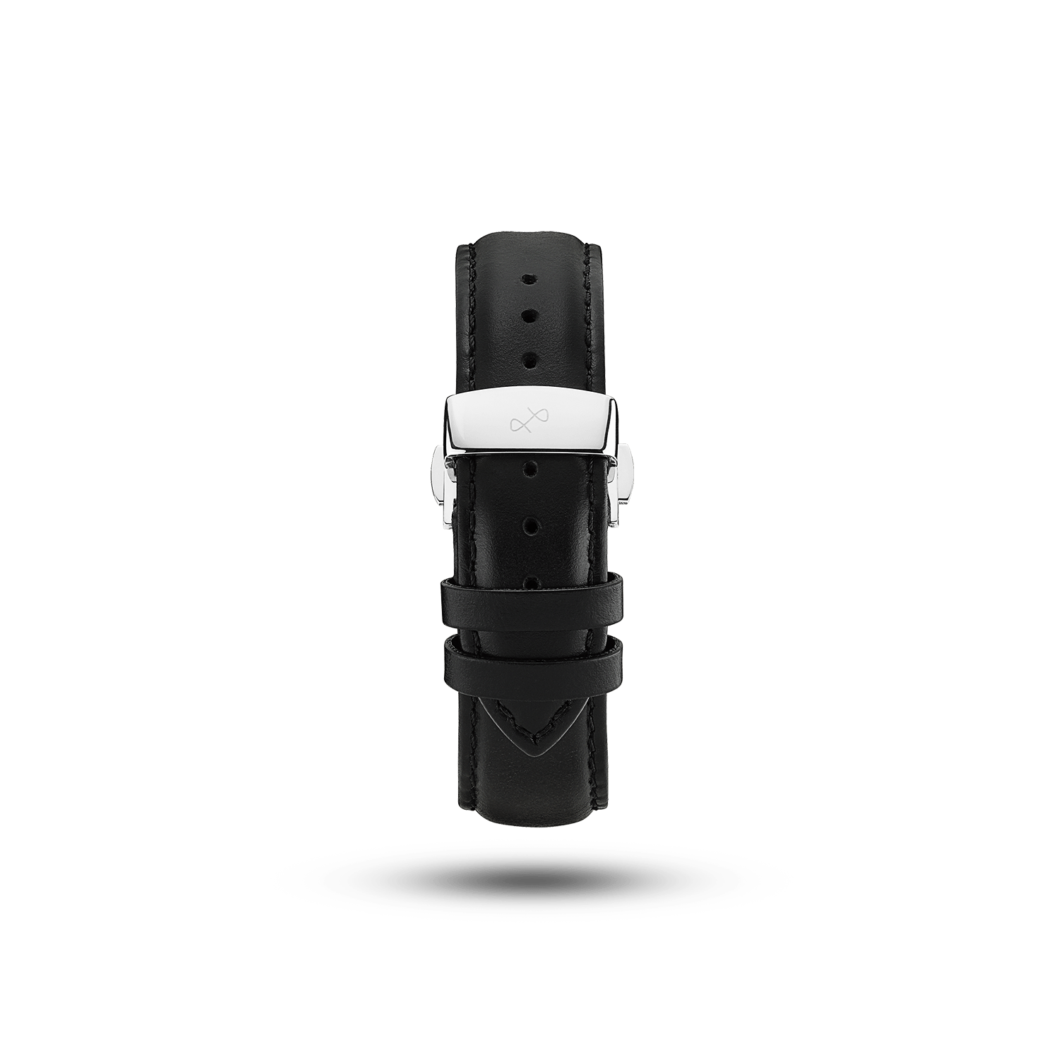 Butterfly Clasp - Black by AV86 two-piece high-quality leather strap with engraved butterfly clasp and minimalist Danish design