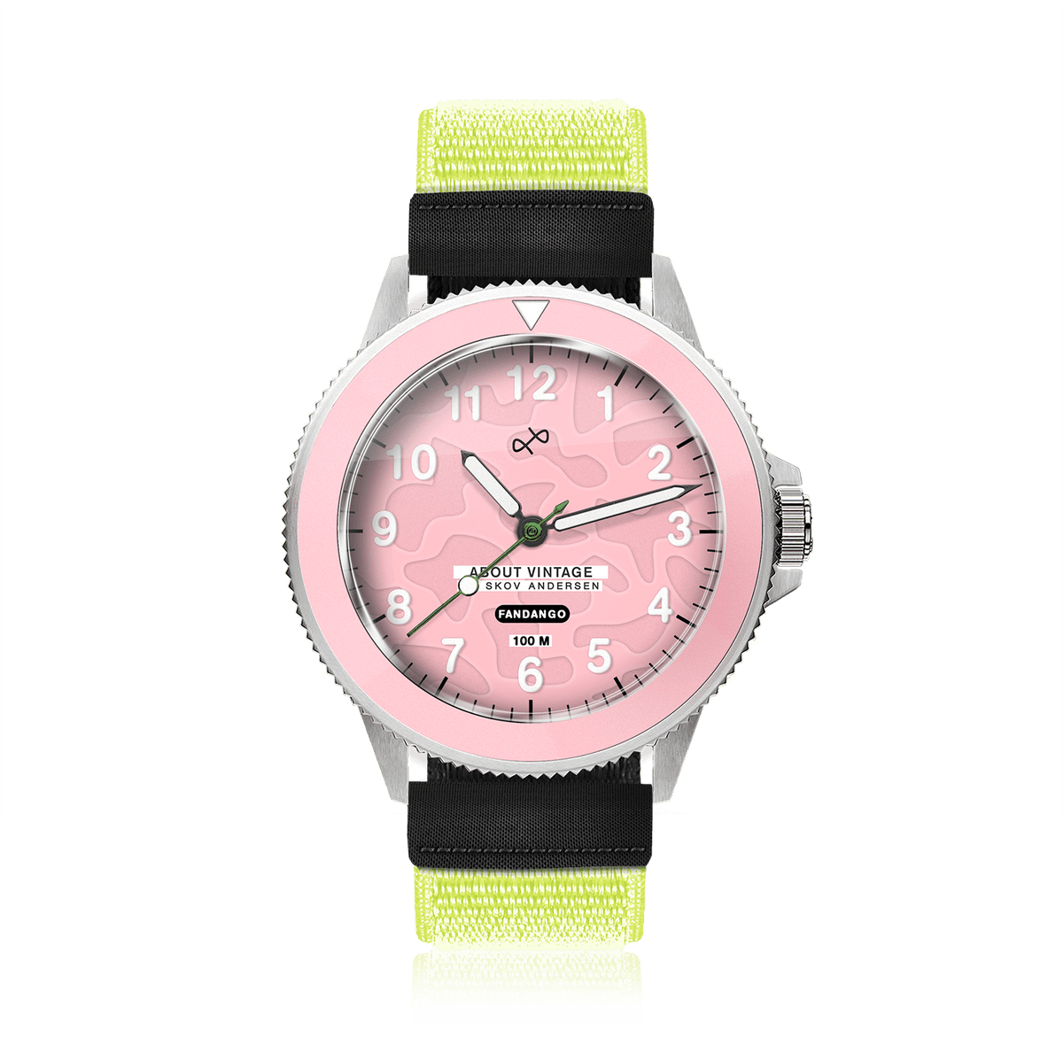 Fandango 'UMA', Pink / Pink by AV86 kids watch with luminous dial, easy velcro strap, and stainless steel case for active wear