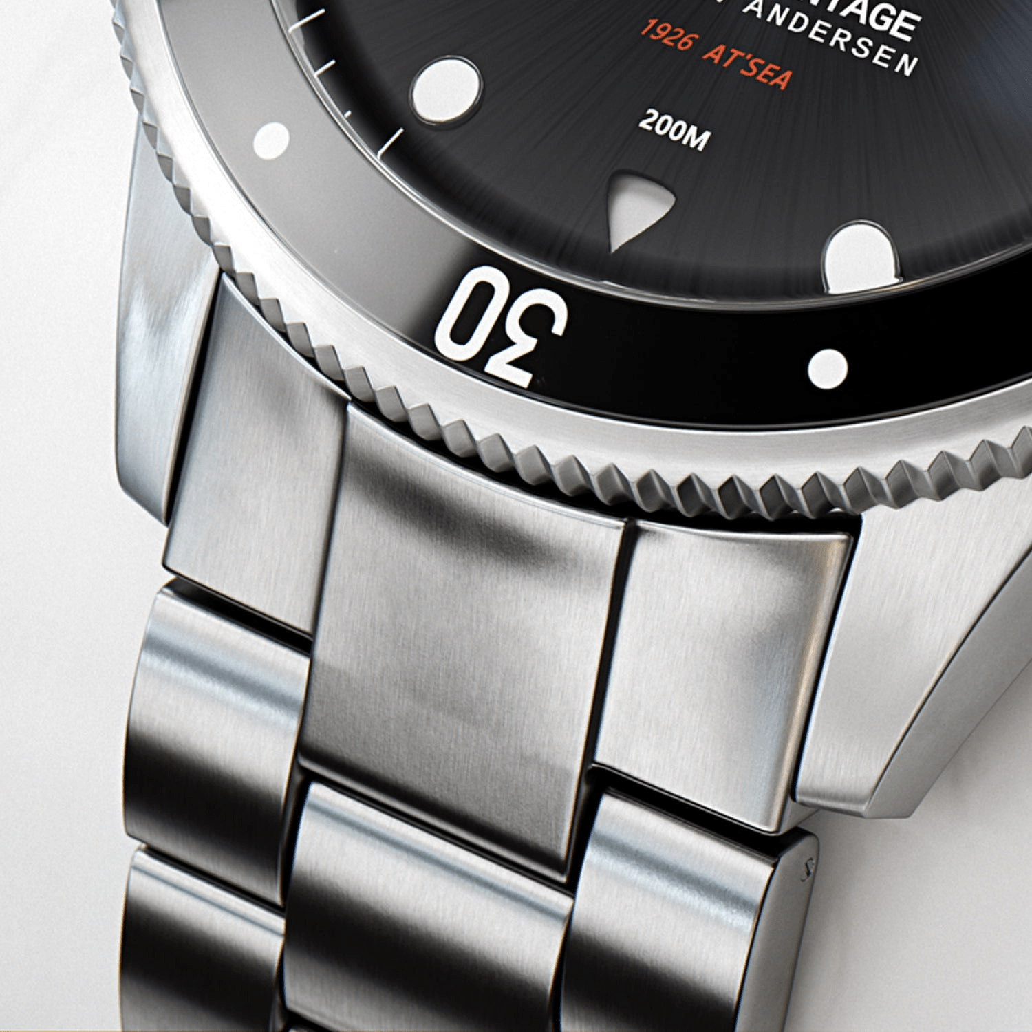 3-Link Classic by AV86 brushed stainless steel bracelet with deployant clasp and secure locking system for luxury timepiece safety