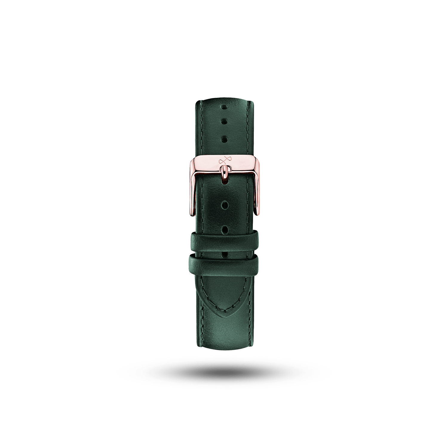 Leather - Dark Green premium two-piece strap by AV86 with engraved branding and rose gold plated pin buckle