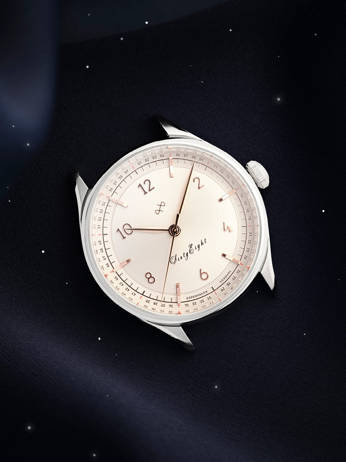 1968 Sixtyeight by AV86 luxury vintage-inspired dress watch with sapphire crystal, minimalist dial, and polished case