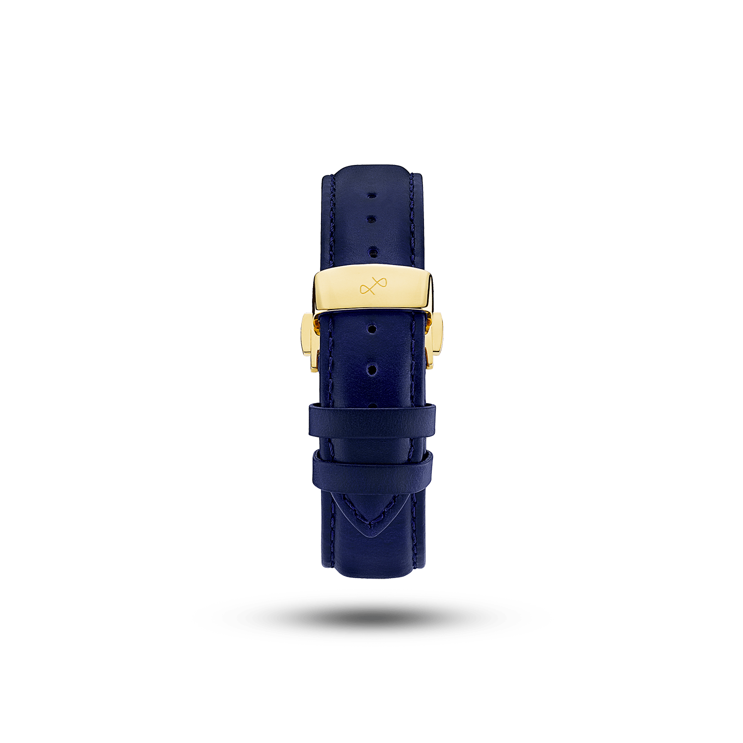 Butterfly Clasp - Dark Blue by AV86, high-quality leather strap with engraved clasp, Danish design, and minimalist luxury style