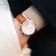 1844 Chronograph by AV86 with vintage-inspired dial, sapphire crystal, precision chronograph, and brown leather strap in minimalist attire