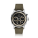 1564 Chronodate Automatic, Steel / Black watch by AV86 with black textured dial and olive green fabric strap