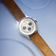 1564 Chronodate Automatic by AV86 vintage-inspired chronograph with sapphire crystal, textured dial, and brown leather strap