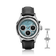1564 Chronodate Automatic by AV86 vintage-inspired chronograph with sapphire crystal, multifunction dial, and black leather strap