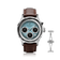 1564 Chronodate Automatic by AV86 vintage-inspired chronograph with sapphire crystal, automatic movement, and brown leather strap