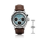 1564 Chronodate Automatic by AV86 vintage-inspired chronograph with sapphire crystal, automatic movement, and brown leather strap