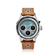 1564 Chronodate Automatic by AV86 vintage-inspired automatic chronograph with sapphire crystal, multifunction dial, and perforated brown leather strap