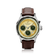 1564 Chronodate Automatic by AV86 vintage-inspired chronograph with sapphire crystal, subdials, and brown leather strap
