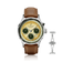 1564 Chronodate Automatic by AV86 vintage-inspired automatic watch with chronograph, sapphire crystal, and brown leather strap