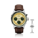 1564 Chronodate Automatic by AV86 vintage-inspired chronograph with sapphire crystal, automatic movement, and brown leather strap