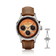 1564 Chronodate Automatic by AV86 with vintage-inspired dial, chronograph, sapphire crystal, and brown leather strap