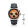 1564 Chronodate Automatic by AV86 vintage-inspired chronograph with sunburst dial, sapphire crystal, and black leather strap
