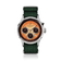 1564 Chronodate Automatic by AV86 vintage-inspired chronograph with sapphire crystal, multifunction dial, and textured fabric strap
