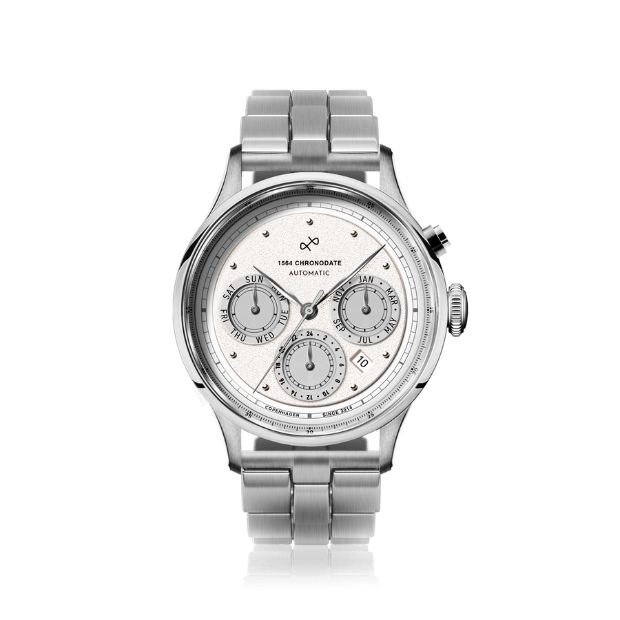 1564 Chronodate Automatic, Steel / White