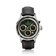 1564 Chronodate Automatic by AV86 vintage-inspired chronograph with sapphire crystal, black leather strap, and green dial detailing