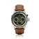 1564 Chronodate Automatic by AV86 vintage-inspired automatic watch with green dial, sapphire crystal, and brown leather strap