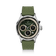 1564 Chronodate Automatic by AV86 vintage-inspired chronograph with sapphire crystal, textured green dial, and green rubber strap