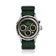 1564 Chronodate Automatic by AV86 luxury vintage-inspired automatic chronograph with sapphire crystal, green textile strap, and multi-function dial