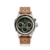 1564 Chronodate Automatic by AV86 vintage-inspired automatic chronograph with sapphire crystal, multi-dial green face, and perforated leather strap