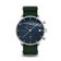 1815 Chronograph by AV86 with vintage-inspired dial, sapphire crystal, chrono subdials, and green textured fabric strap
