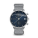 1815 Chronograph by AV86 with vintage-inspired dial, chronograph function, sapphire crystal, and grey woven fabric strap