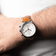 1834 Chronograph by AV86 vintage-inspired chronograph with sapphire crystal, subdials, and brown leather strap on wrist