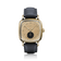 1954 Amalfi Mechanical by AV86, vintage-inspired mechanical watch with square gold case, black leather strap, minimalist dial design
