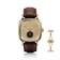 1954 Amalfi Mechanical by AV86, vintage-inspired mechanical watch with sapphire crystal, gold-tone case, and brown leather strap.