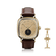 1954 Amalfi Mechanical by AV86, vintage-inspired automatic watch with square case, sapphire crystal, and brown leather strap