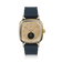 1954 Amalfi Mechanical by AV86, vintage-inspired mechanical watch with gold case, textured dial, and black rubber strap, Scandinavian design.