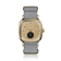 1954 Amalfi Mechanical by AV86 features a vintage-inspired automatic watch with a gold-tone case, black subdial, and woven textile strap.
