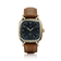 1954 Amalfi Mechanical by AV86 luxury dress watch with polished gold case, mechanical small seconds, and brown leather strap