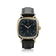 1954 Amalfi Mechanical by AV86 luxury dress watch with polished gold case, sapphire crystal, mechanical small seconds, black leather strap