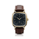 1954 Amalfi Mechanical, Gold / Midnight Blue by AV86 luxury dress watch with polished gold case, mechanical small seconds, and brown leather strap